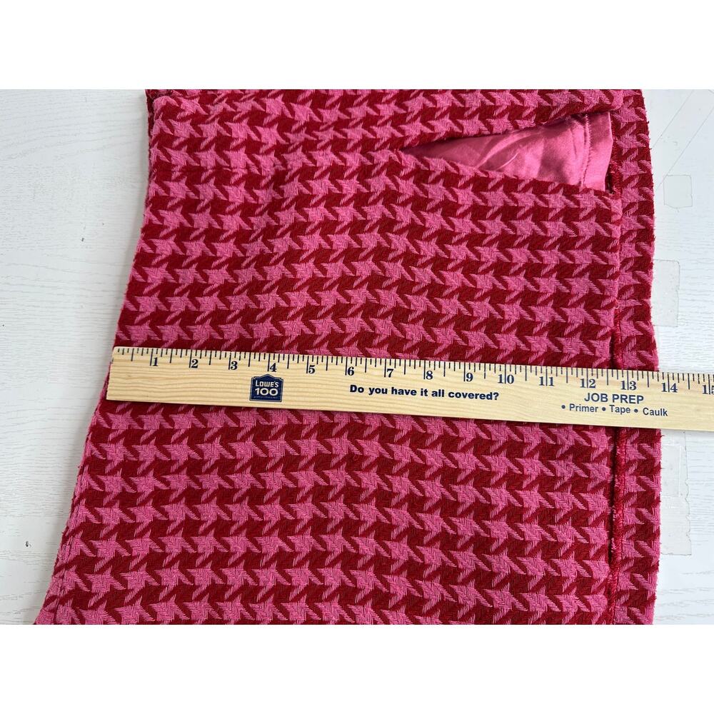 AFRM Melody Herringbone Mini Skirt Women M Red Pink Revolve Academia Tweed Short - Picture 10 of 10